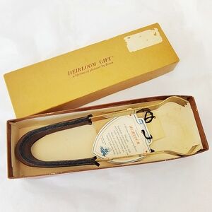 Vintage Bosca Heirloom Quality Brass Ice Tongs With Hand Stained Cowhide Handle